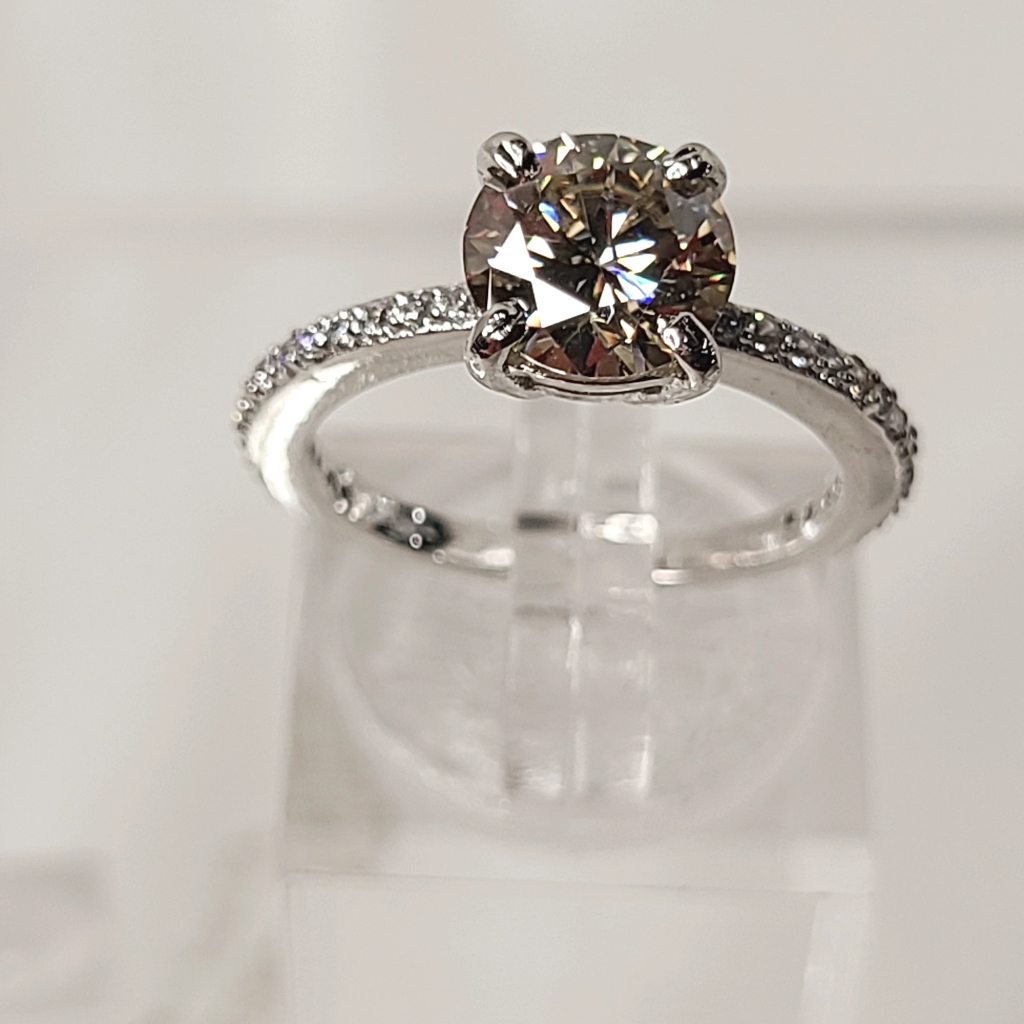 Moissanite 2.5 Carat Round Brillant Cut Solitare Ring